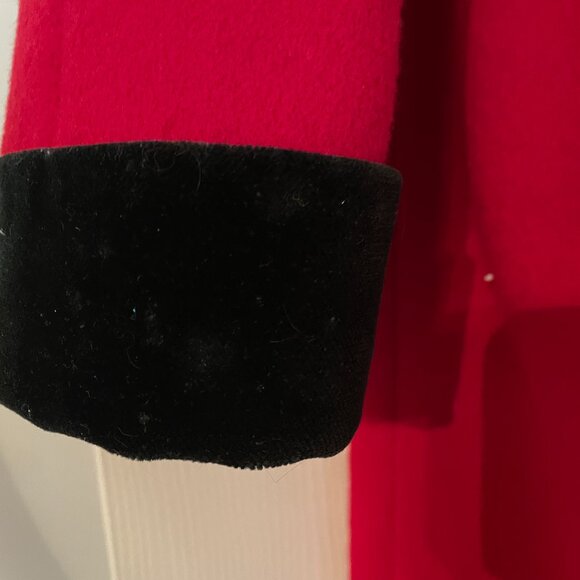 Striking Vintage Red Wool Maxi Coat - Picture 5 of 10